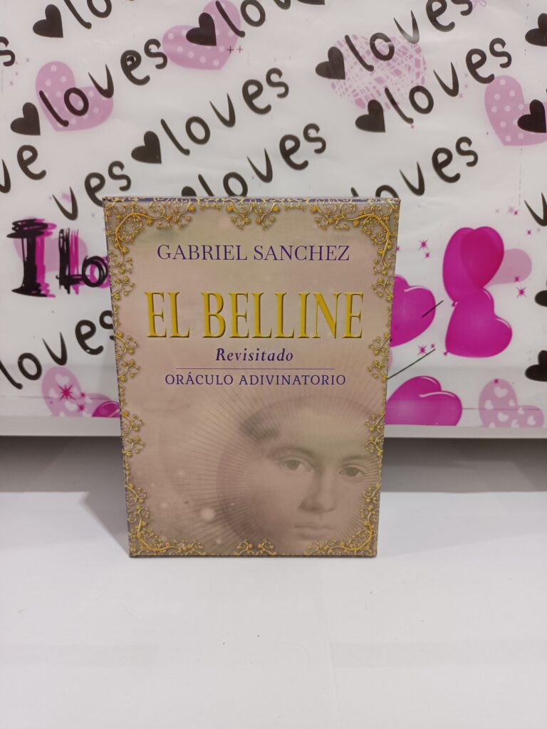 Una caja de cartulina con una imagen de un hombre y letras doradas que dice EL BELLINE