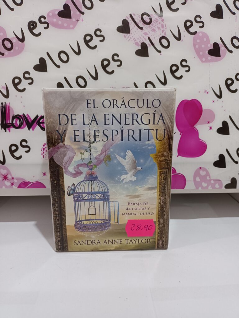 Una caja de oráculo con un diseño de jaula de pájaro y palomas blancas sobre una superficie blanca con corazones rosados y negros de fondo