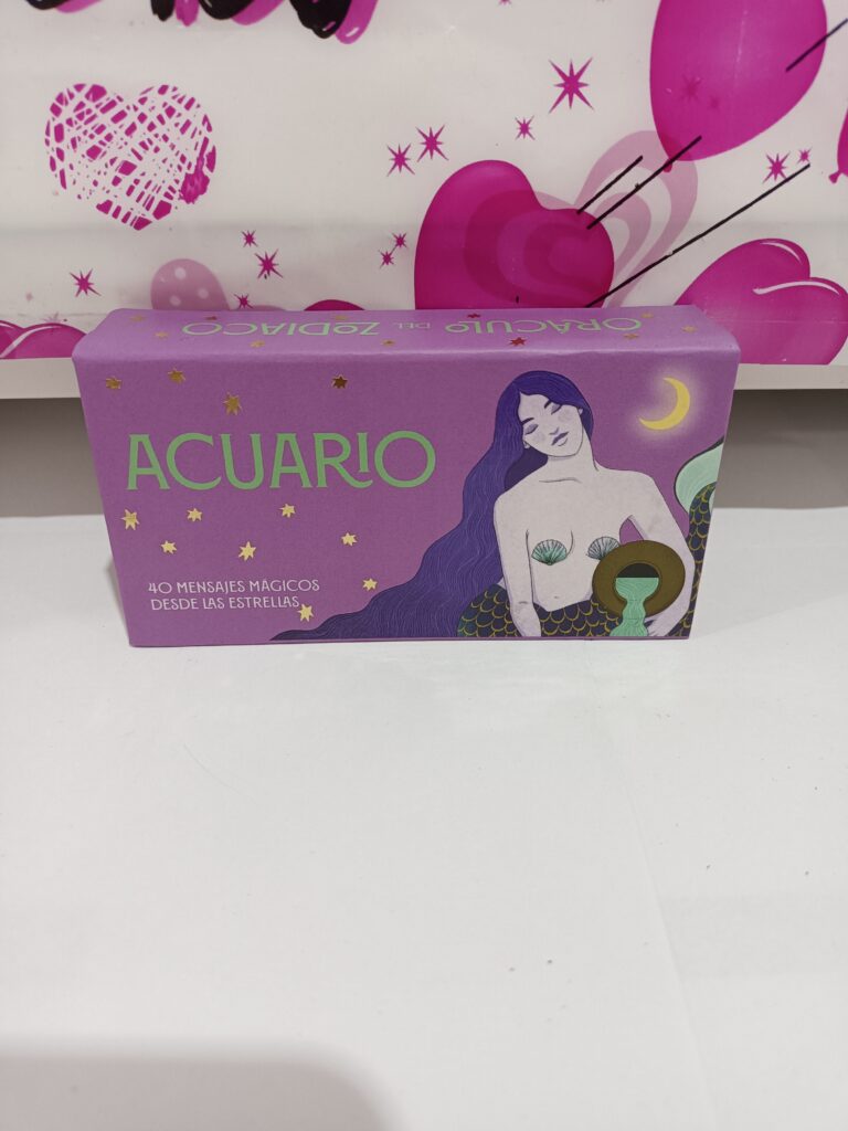 Caja de oráculo de Acuario con diseño de sirena y estrellas