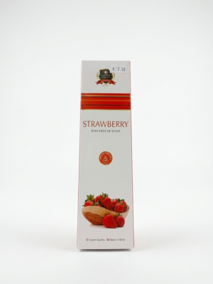 Caja de incienso de fresa con precio de 2.50 euros y código A+